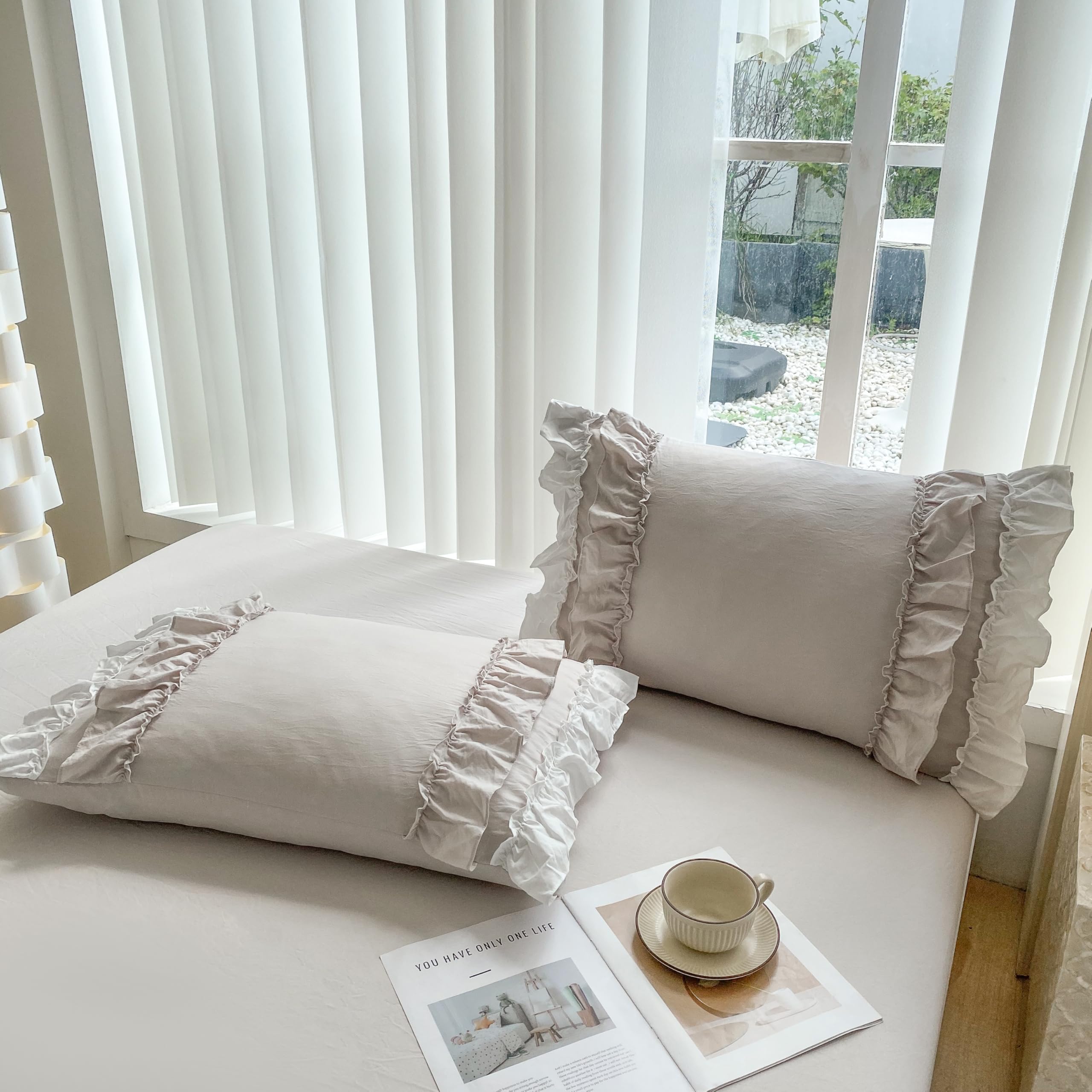 Amazon.com: Shabby Chic 3 Pieces Bedding,Vintage Ruffled Full